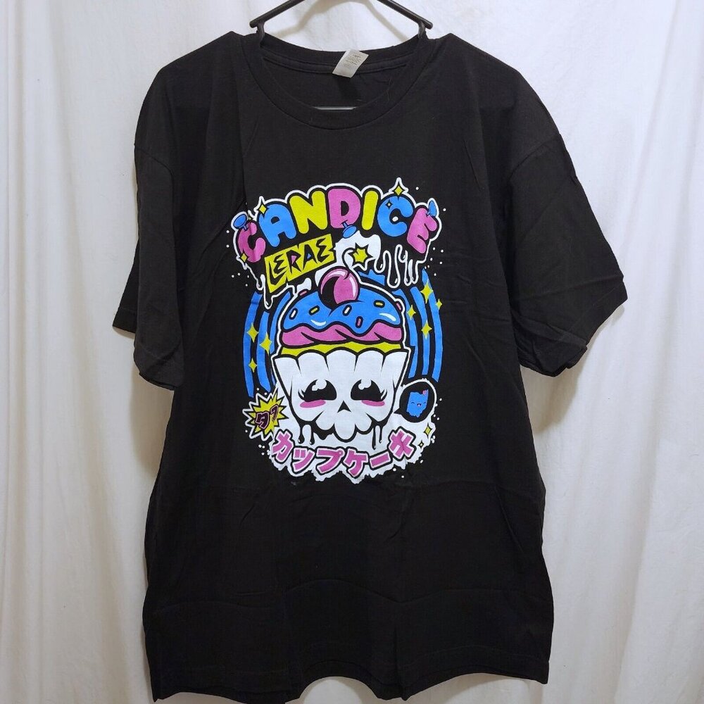 Pro Wrestling Crate Tultex Candice LeRae Cupcake Japanese Black T-Shirt XL New